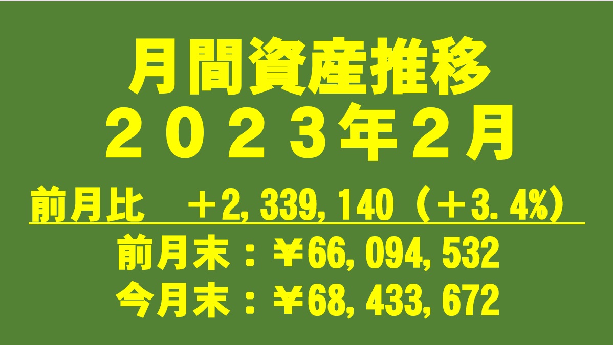 【資産公開】2023年2月　資産推移（50代_準富裕層_FIRE [米国株式_ETF_日本株式_投資信託_IDECO_年金_現金_預金]）